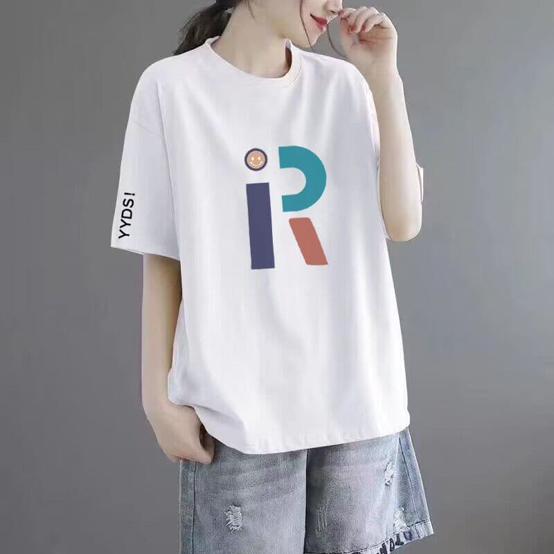 50 white black sleeve [medium] letter