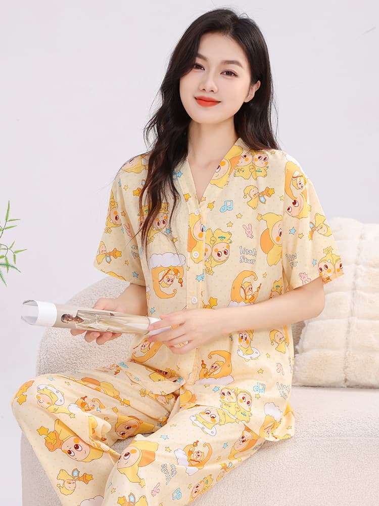 Short-sleeve star & moon baby bodysuit
