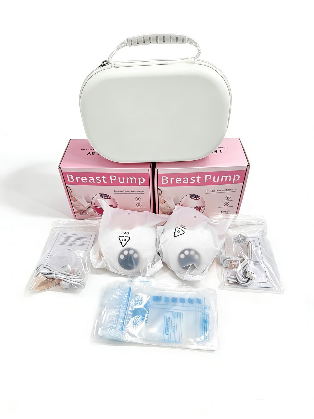 My-382 double-sided + storage bag + 20 breast milk storage bags / white
