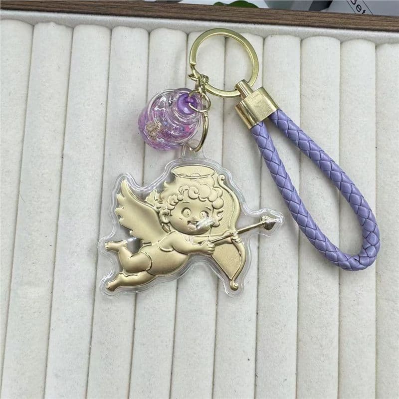 Cupid angel + purple wishing bottle