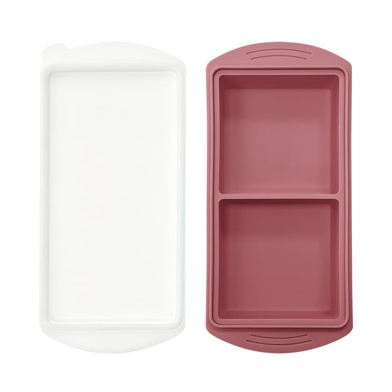 2-compartment new ice tray - warm red