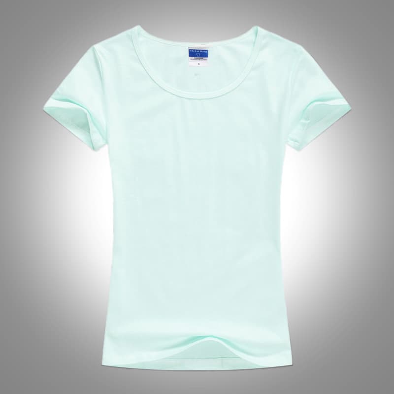 Solid color short sleeve aqua blue (women's style