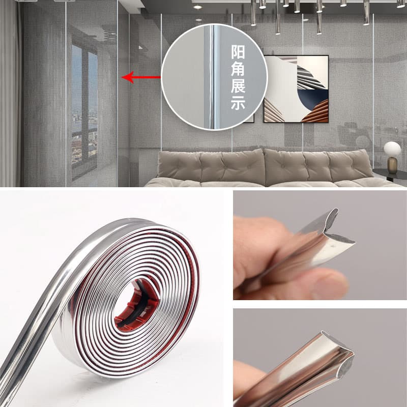 Yin and yang corner decorative strip [silver/16mm wide]