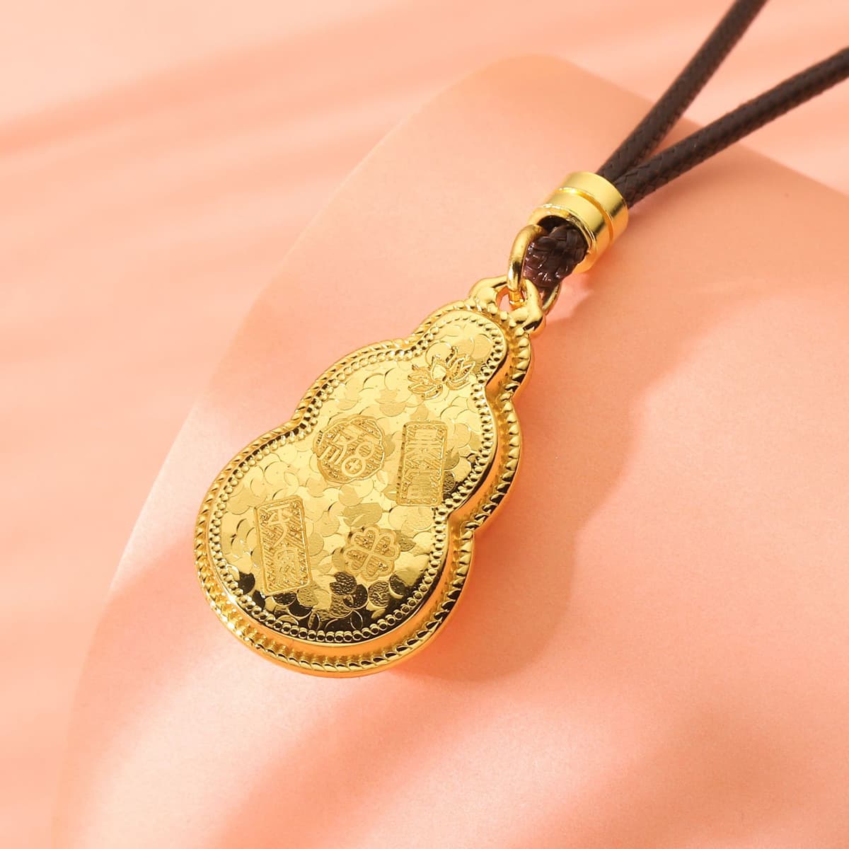 Double layer crushed ice gourd rich necklace gold