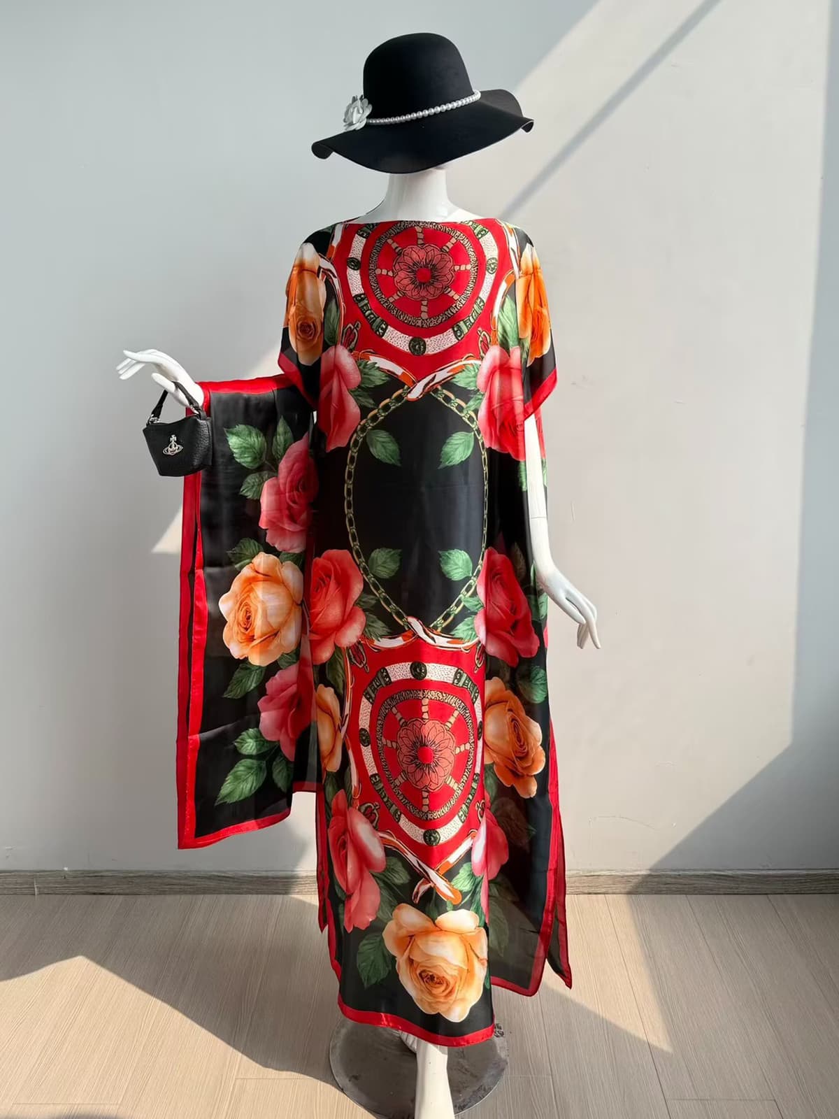 223-golden chain rose-black red orange