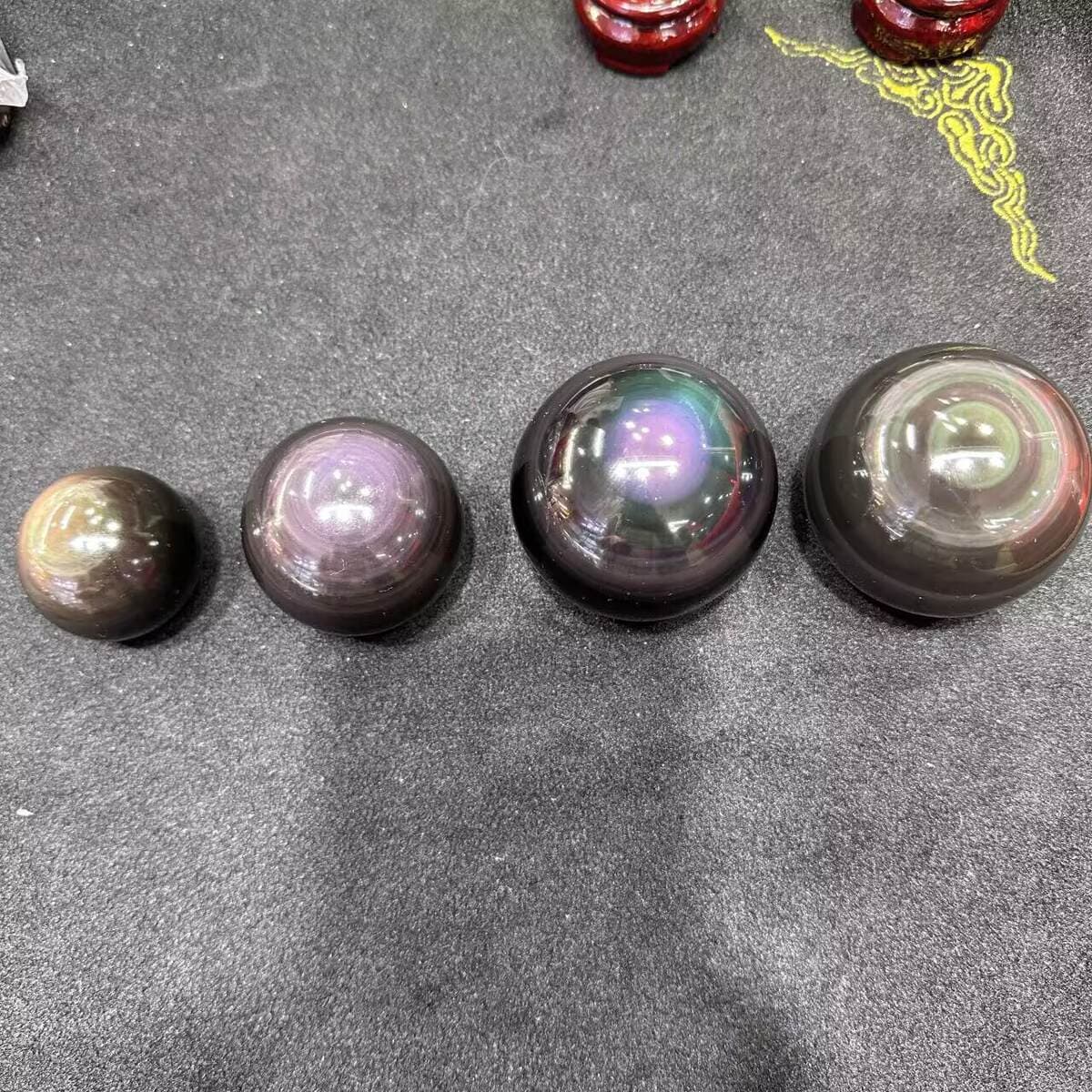 Natural Colored Obsidian Crystal Ball, High-Quality Polished Raw Stone Ball, Cross-Border Jewelry, Office and Home Feng Shui Ornaments 3