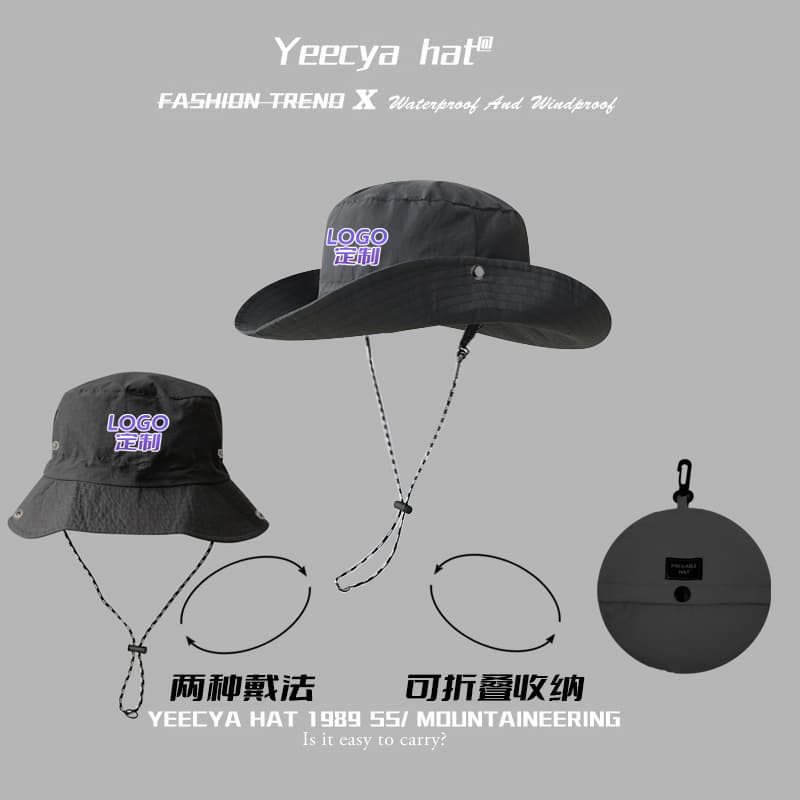 Foldable and waterproof - one hat, two wears - dark gray
