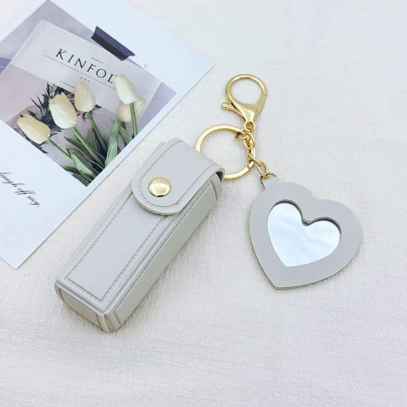 Love mirror style lipstick bag [off-white]