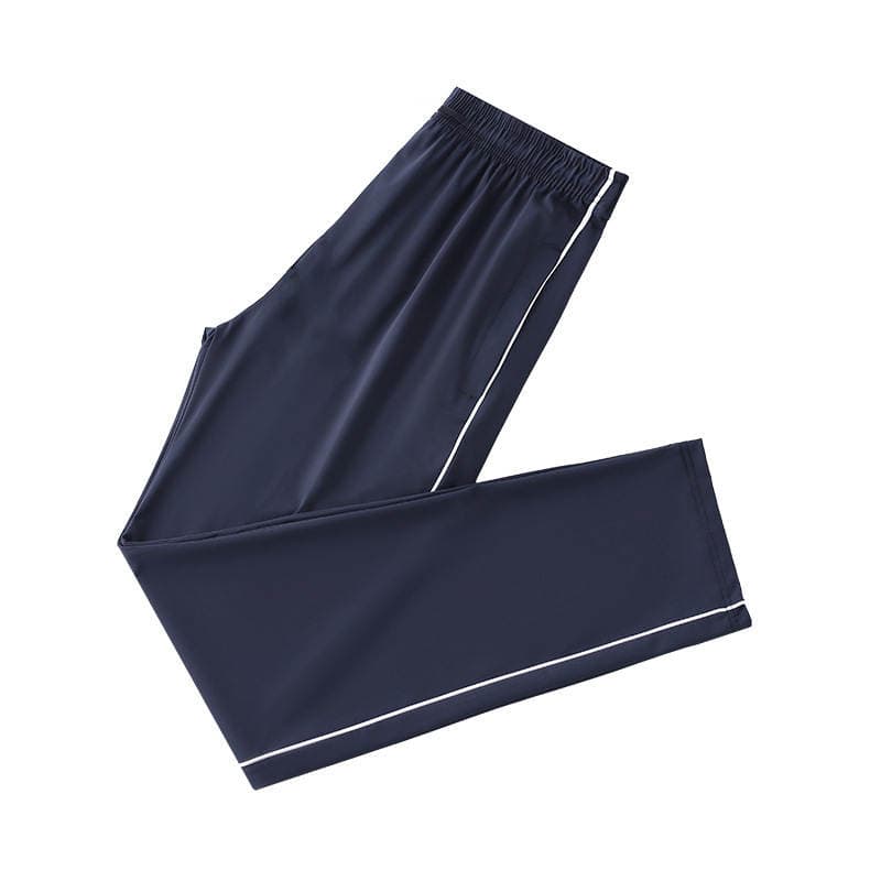Ice Silk School Pants navy blue One Bar Summer Thin Two Bar Student Quick-drying Stretch Blue School Pants 4