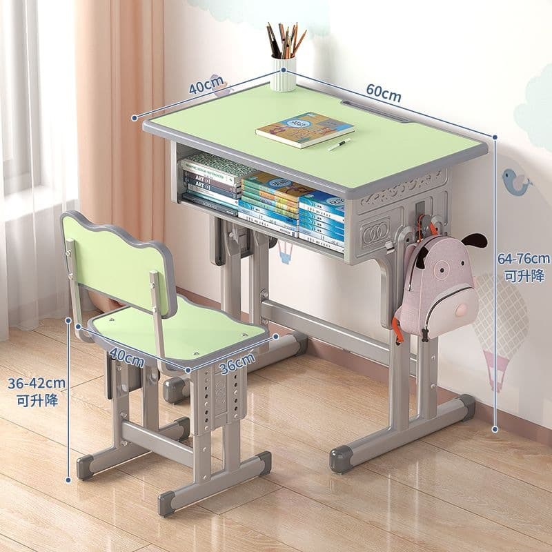 Basic 60*40 school style tables and chairs-light green