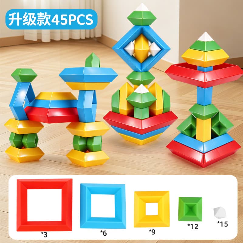 Small pyramid building blocks [45 pieces] - 3 bags