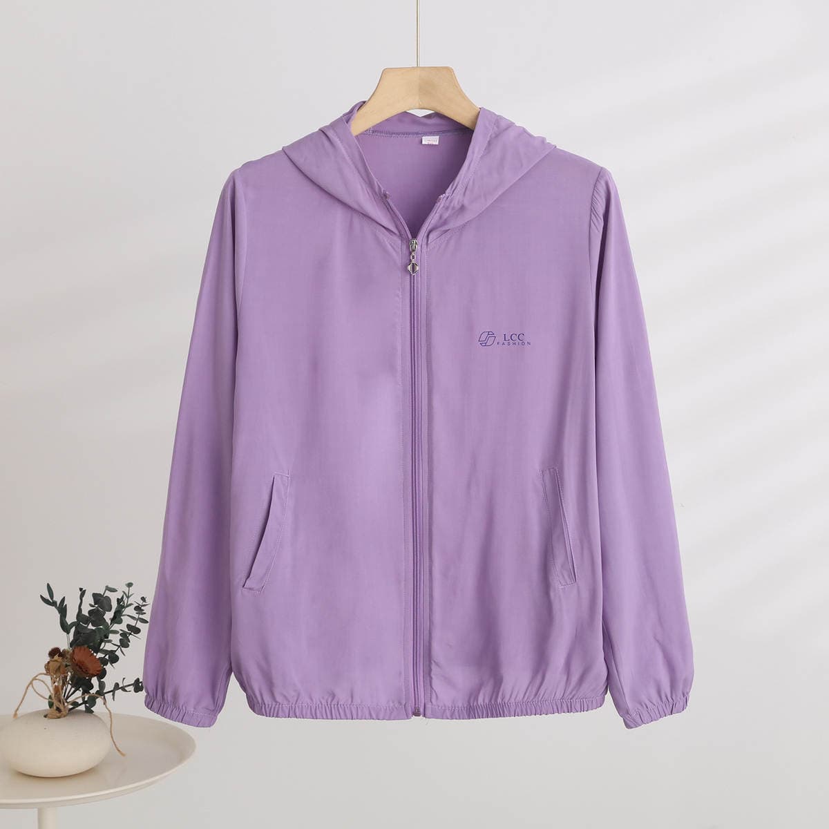 Cotton Silk plus size Loose Sun Protection Suit Summer Loose plus size Hooded Zipper Thin Coat Sports Casual Pocket Top 3
