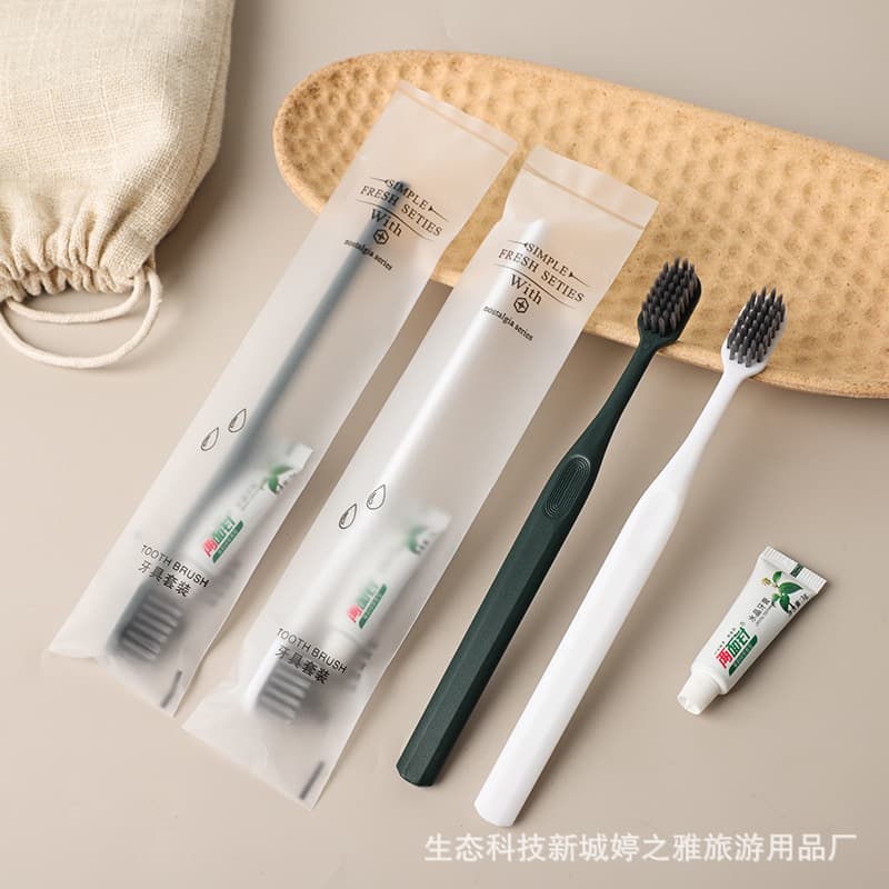 Soft film packaging + small fingerprint toothbrush + two-sided needle toothpaste