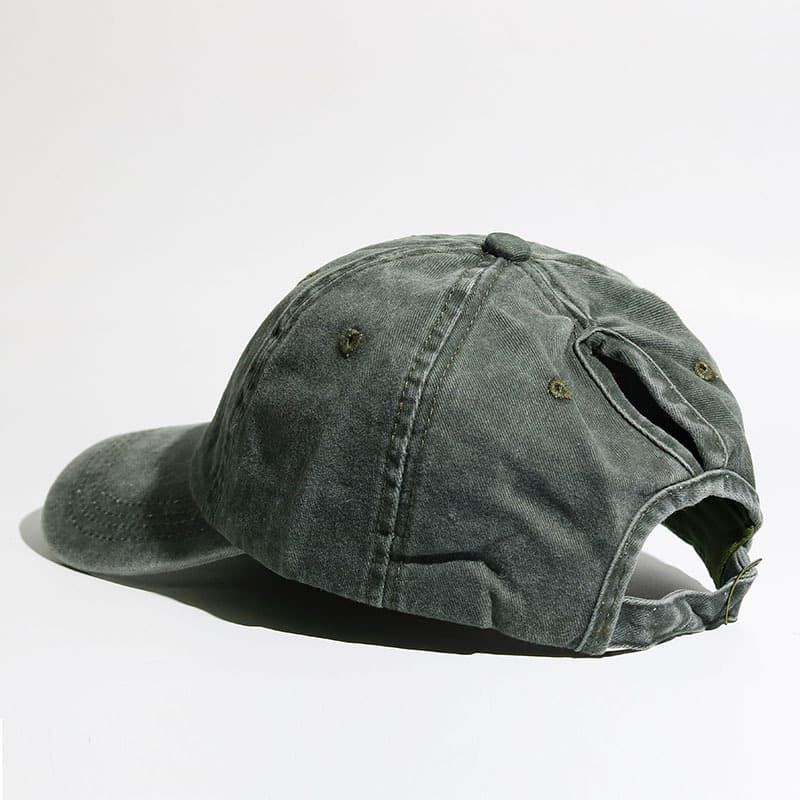Washed horsetail cap/Army Green