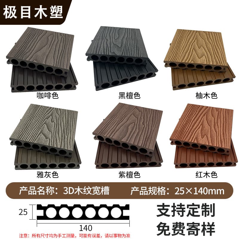 First generation [round hole wide groove 3d wood grain] 25×140mm