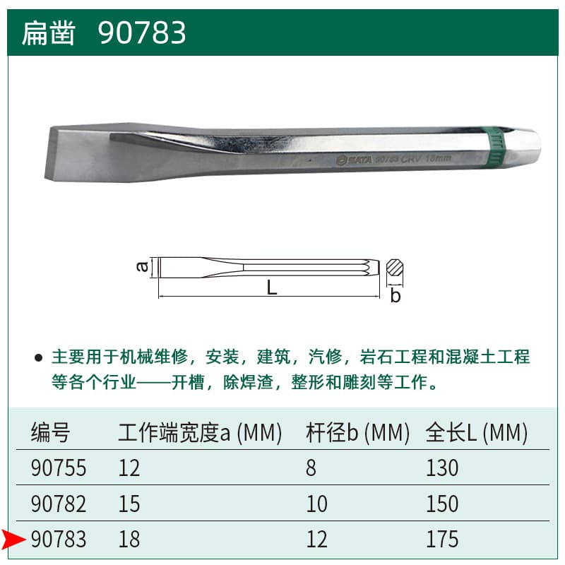 90783 flat chisel 18x175MM