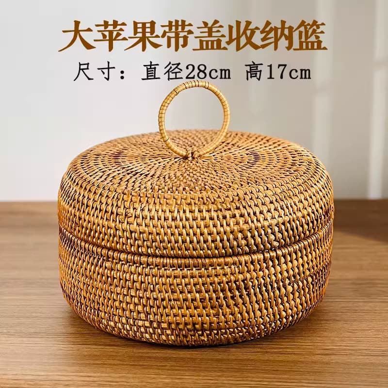 Big apple storage basket with lid 28x17