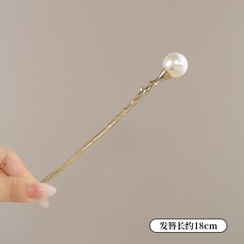 Big pearl hairpin-gold
