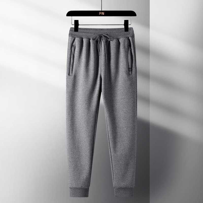 Gray fleece-lined joggers