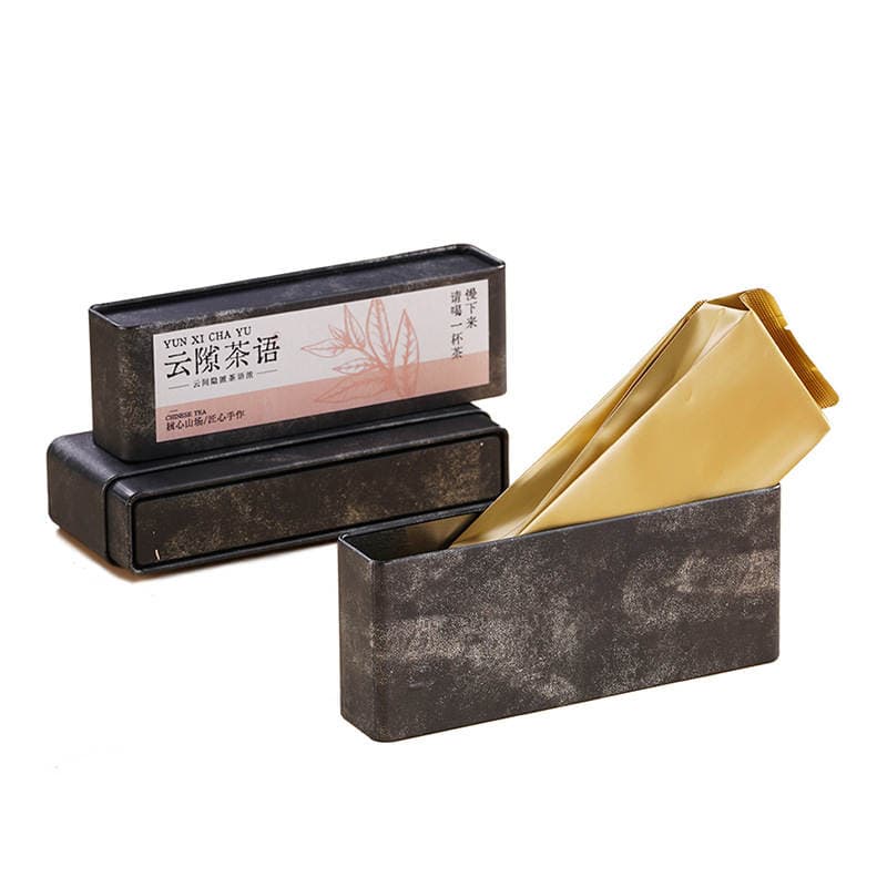 Rock Tea 2-Pack Small Portable Tin Tea Box, Small Tin Box for Gifts, Cinnamon Dancong Tin Box, Empty Tin Box 5