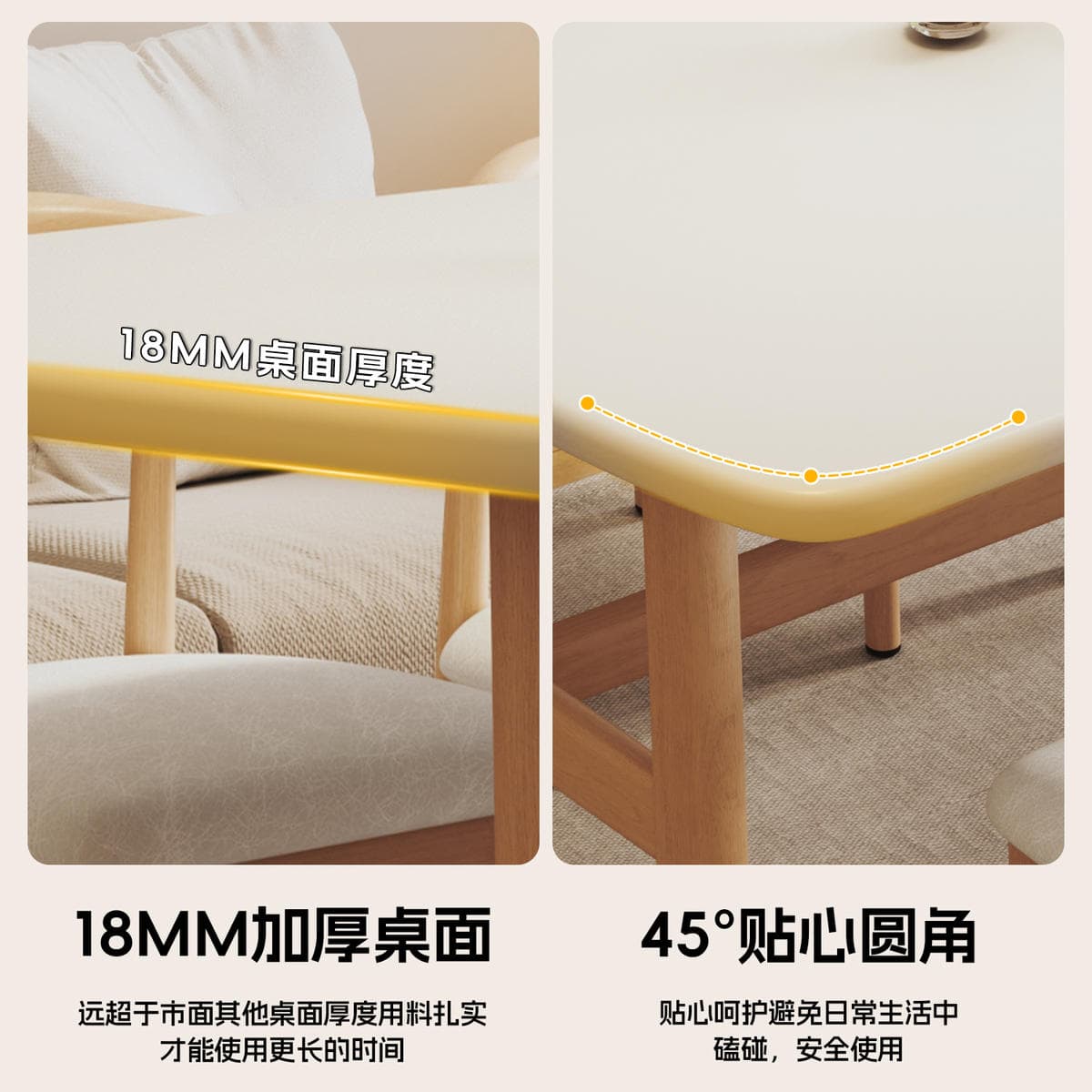Dining Table for Home Use, Small Apartment, Modern Rectangular Dining Table, Commercial Use Noodle Shop Table and Chairs, Nordic Style Dining Table for Rental Housing 3