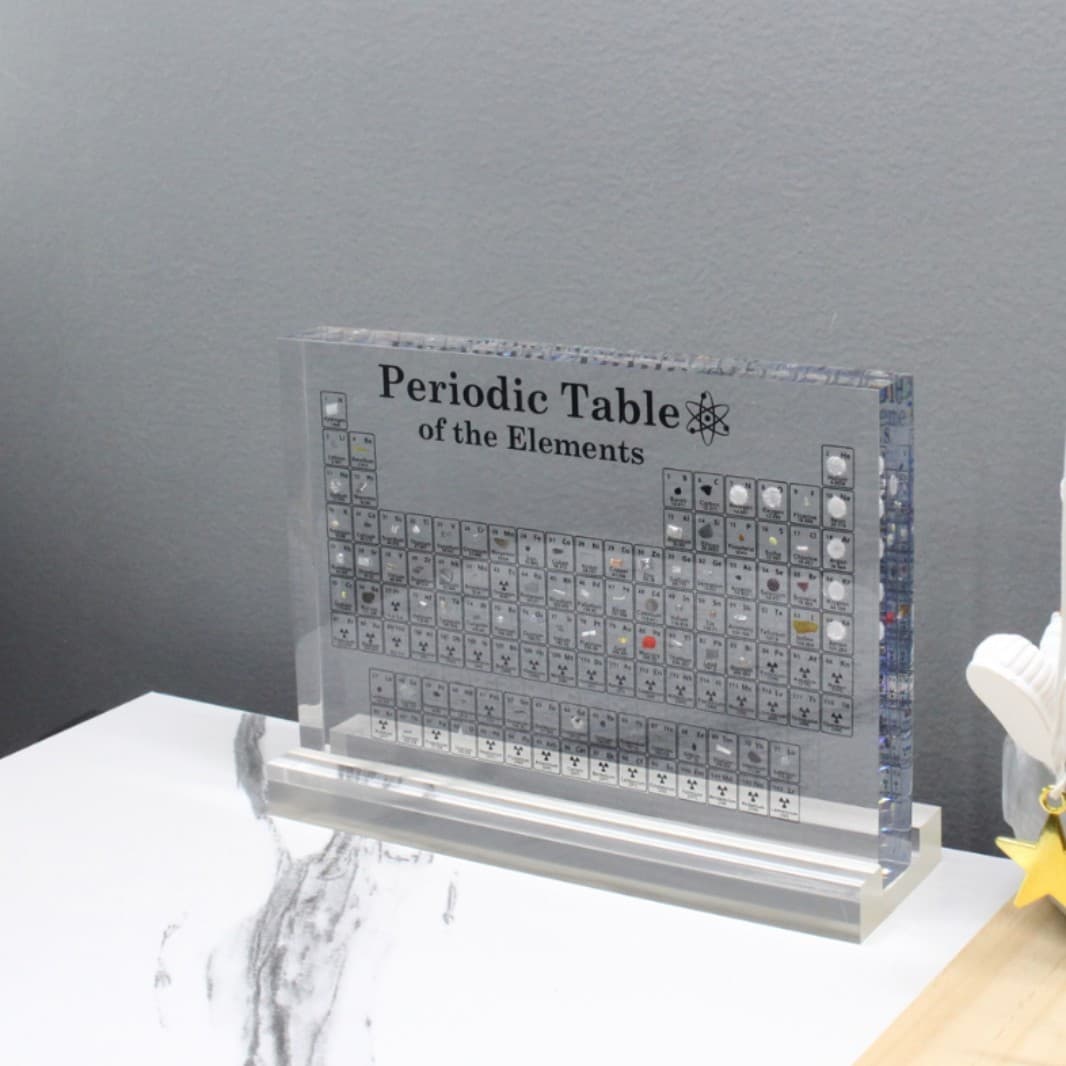 Medium size [embedded 83 elements] transparent model + transparent acrylic base
