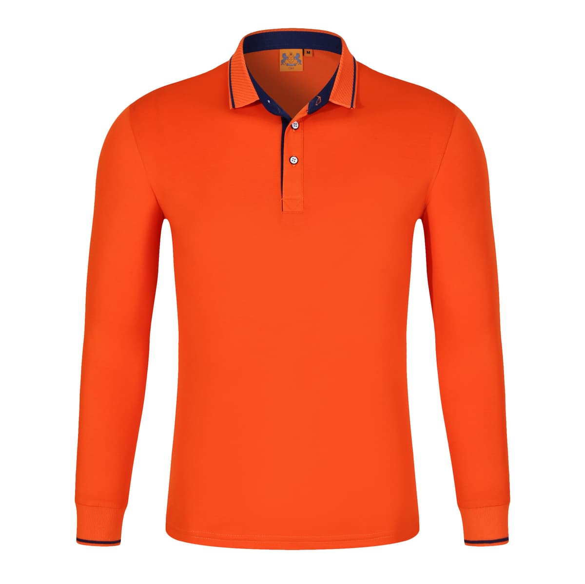 Orange with navy blue