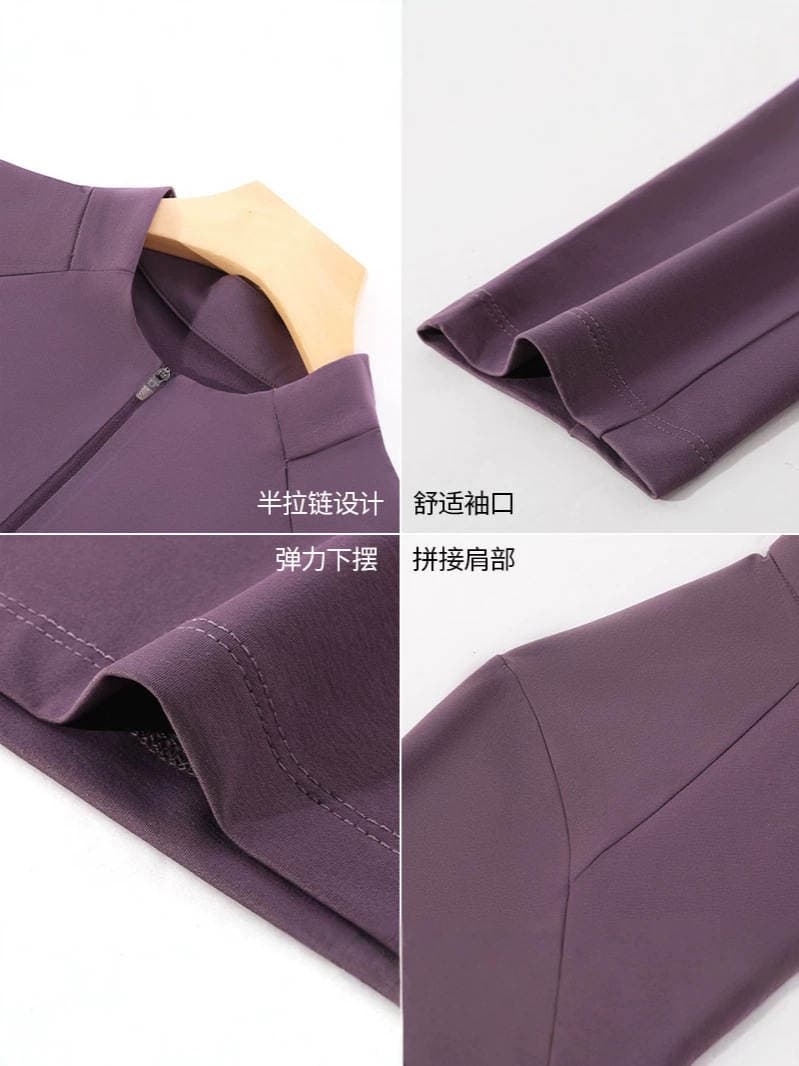 Kişilər üçün payız-qış açıq hava velosiped idmanı, uzunqol, yarım-fermuarlı, dik yaxalı polyester sviter 3