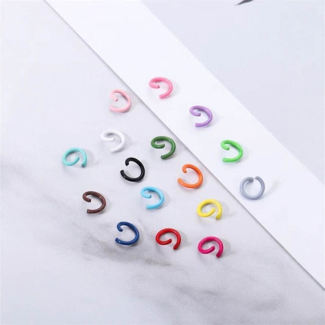Colorful Open Rings DIY Jewelry Accessories, Painted Candy-Colored Bead Connecting Rings, Single Rings, Iron Rings, C Rings, Craft Materials 3