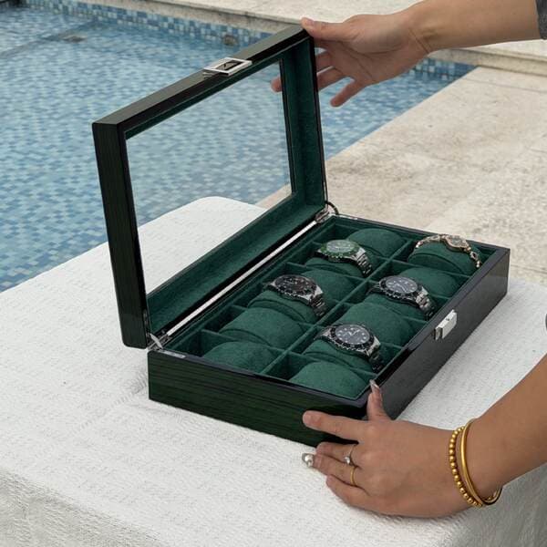 Watch Storage Box, High-End Solid Wood Piano Paint Finish, Collection Box for Watches, Bracelet Jewelry Box, Men's Gift