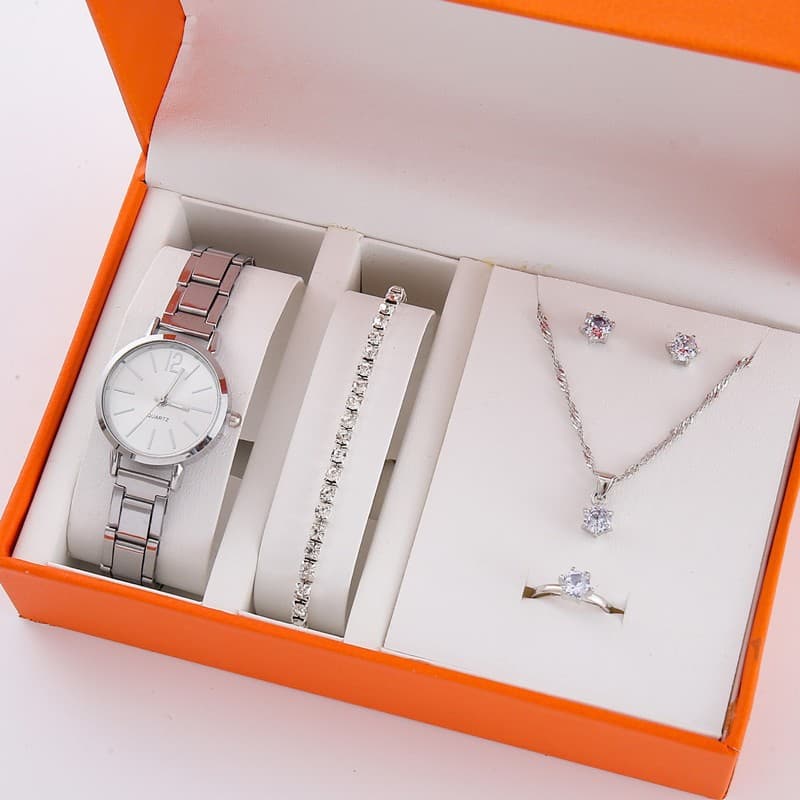 A14 silver white + silver single row zircon (without box)