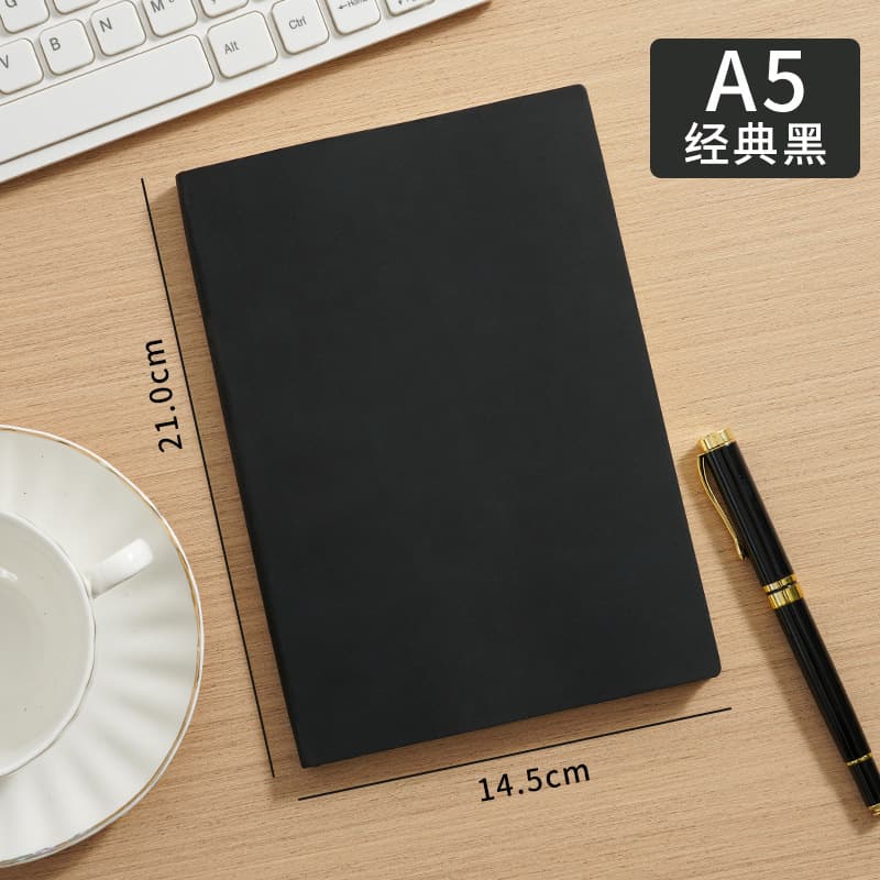Black a5pu leather book/200 pages