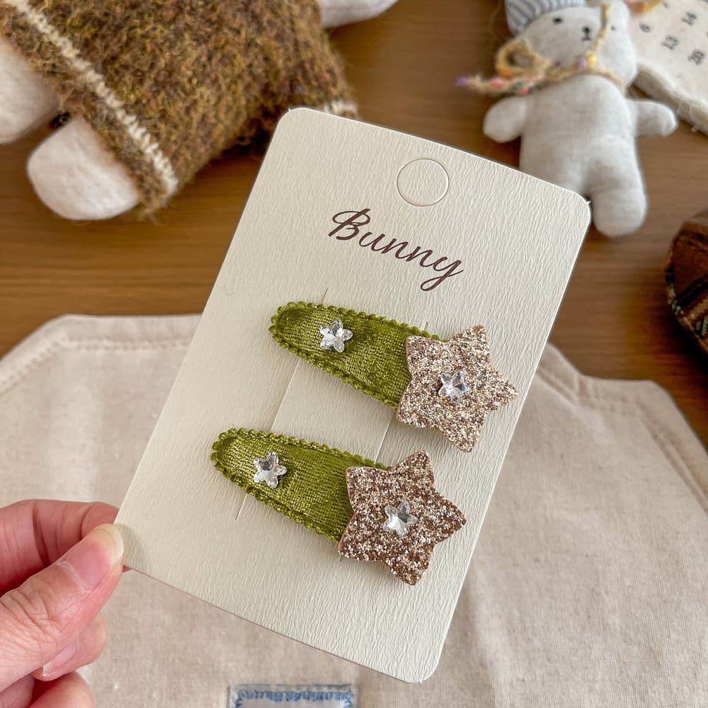 4# green teardrop snap hair clip