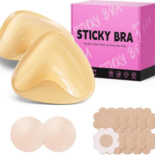 Cross-Border Double-Sided Adhesive Breast Pads, Thickened and Gathered for Small Breasts to Appear Larger, Bikini Self-Adhesive Double-Sided Breast Pads