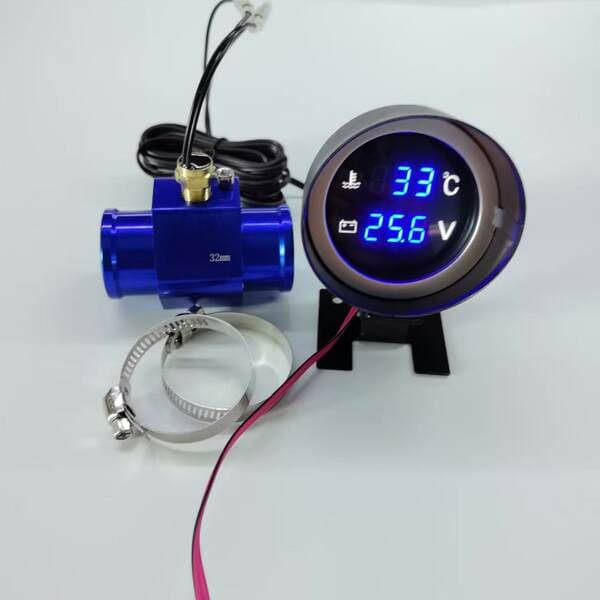 Modified Digital Circular Electronic Water Temperature Gauge 3m Wire Plug 12V24V Universal Applicable Agricultural Machinery Truck Water Temperature Gauge