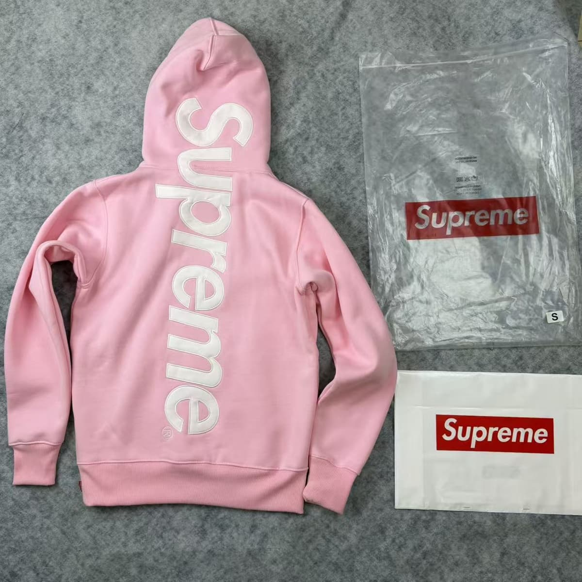 E550#classic big logo hooded sweatshirt pink