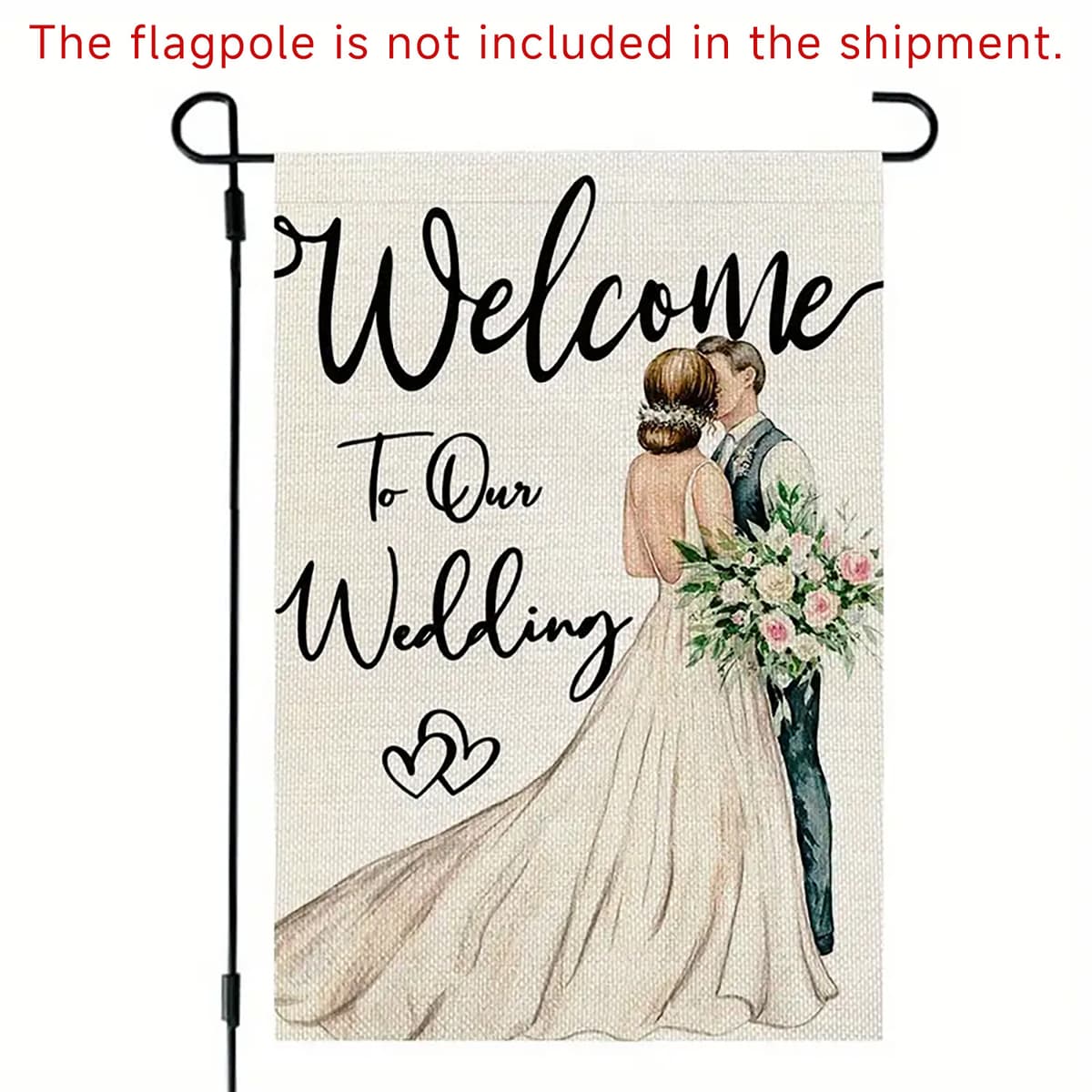 Newlyweds' kiss garden flag