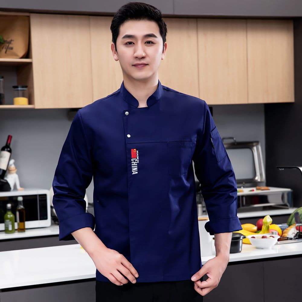 Blue [long sleeve] two-button national flag