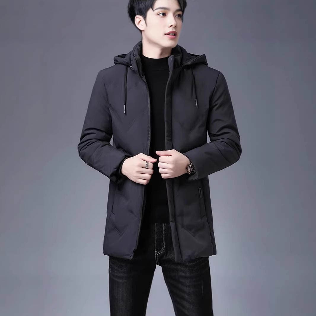 Yingao Thickened Mid-Length Cotton Jacket for Men, New Winter Hooded Dad-Style Warm Cotton Coat for Men Wholesale 5