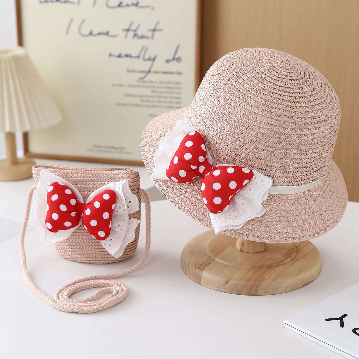 Pink bow set