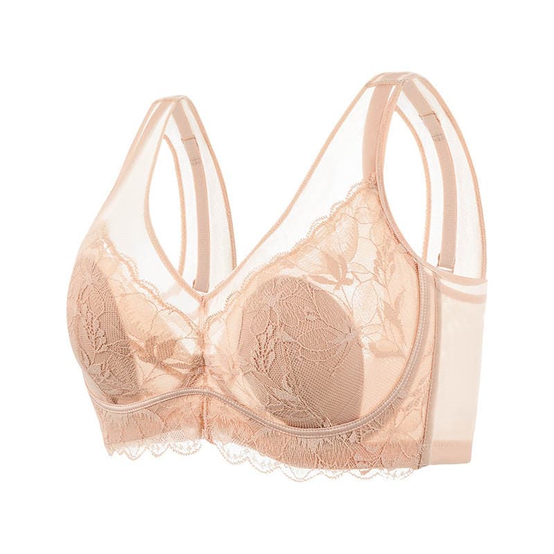 [Processing and Customization] Summer Ultra-Thin Breathable Lace Rabbit Ears Large Size Intimates Soft Steel Ring Push-Up Latex Bra 5