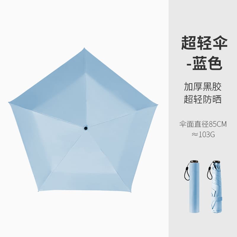 Fiber + aluminum ultralight 5-rib 125g - blue
