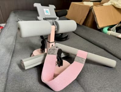Bracket + webbing abdominal curler pink