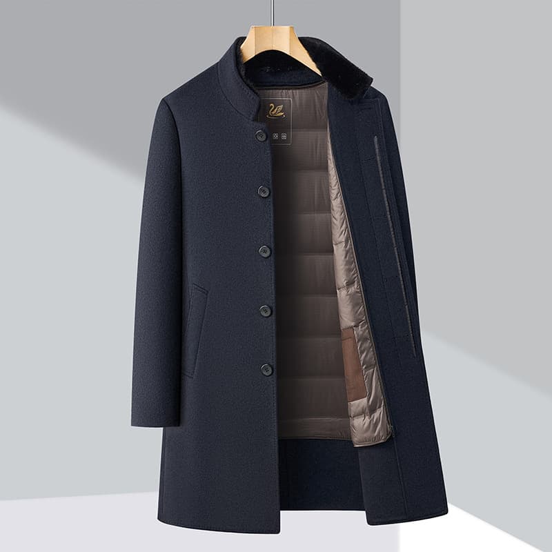 A8519 navy (mink fur collar + removable down liner)