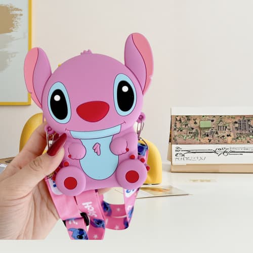 Stitch ear coin purse pink