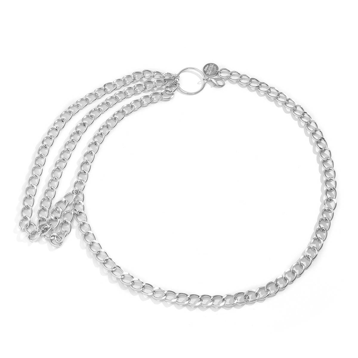 Punk Hip Hop Multi-layer Tassel Chain Waist Chain Women's European and American Cross-border Trend Retro Embossed Round Brand Body Chain 5