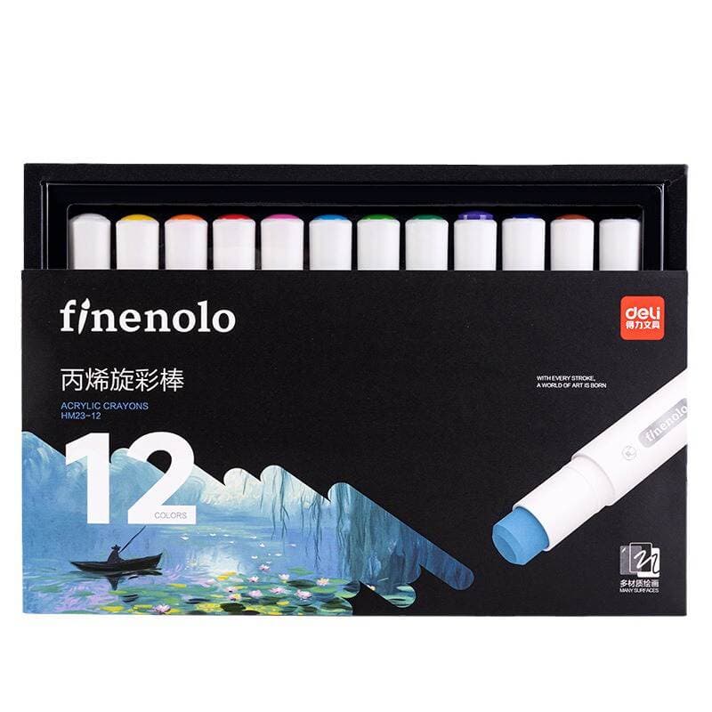 Deli Hm23 Fara Round Rod Acrylic Rotating Color Stick Water-Soluble Rotating Oil Pastel Children's Art Drawing Graffiti Pen 5