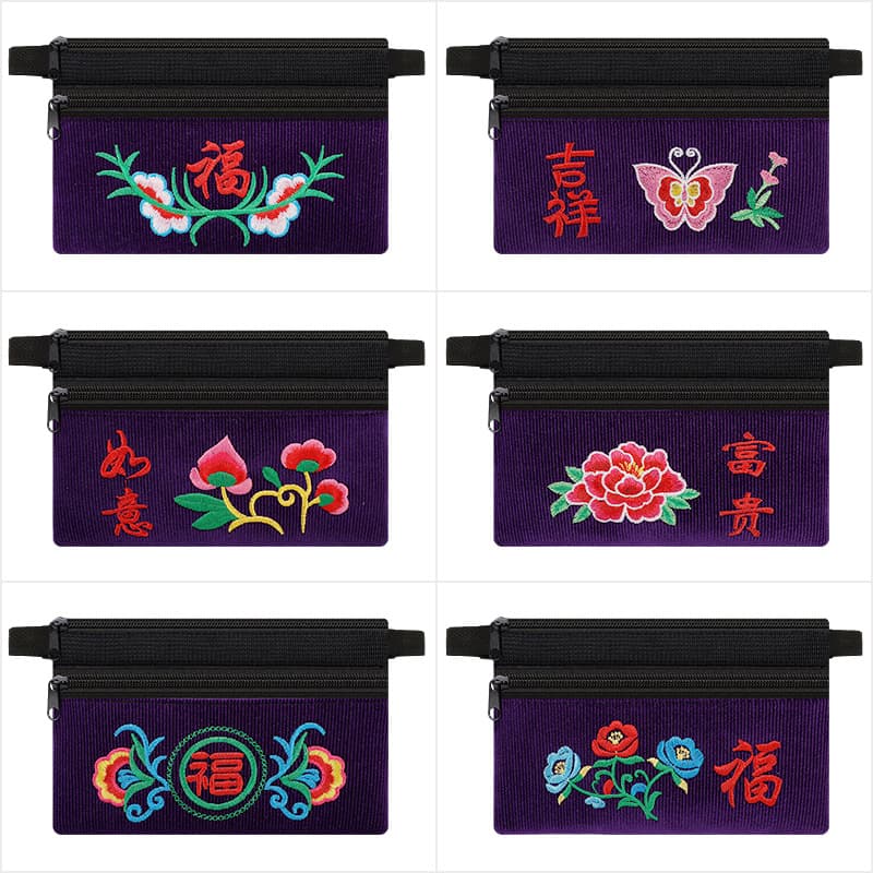 Purple corduroy waist bag [random color]
