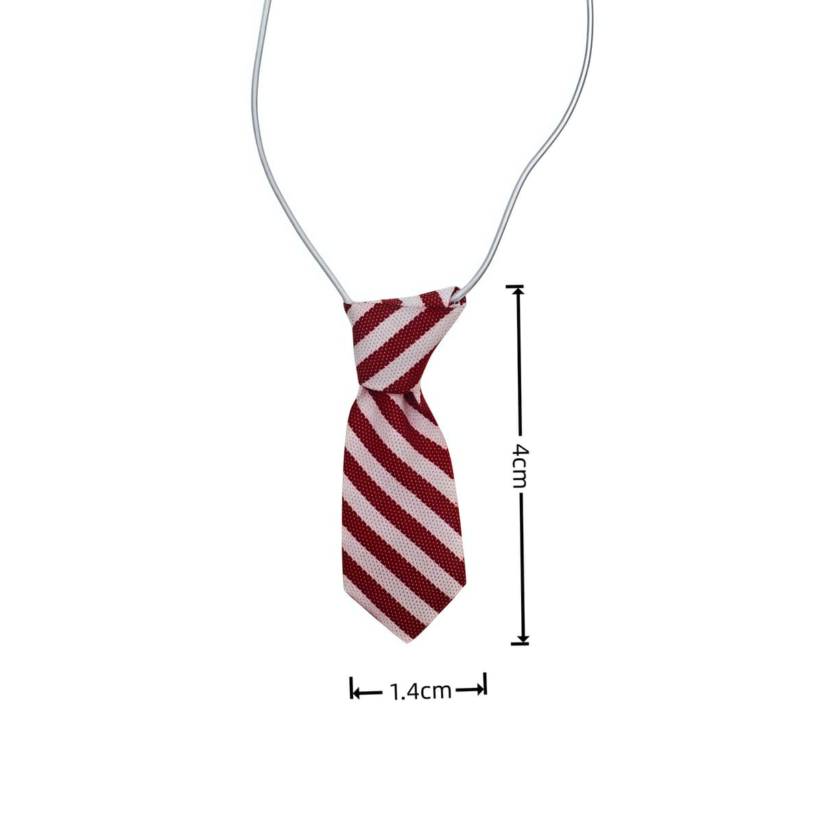 [single stripe] red and white large tie