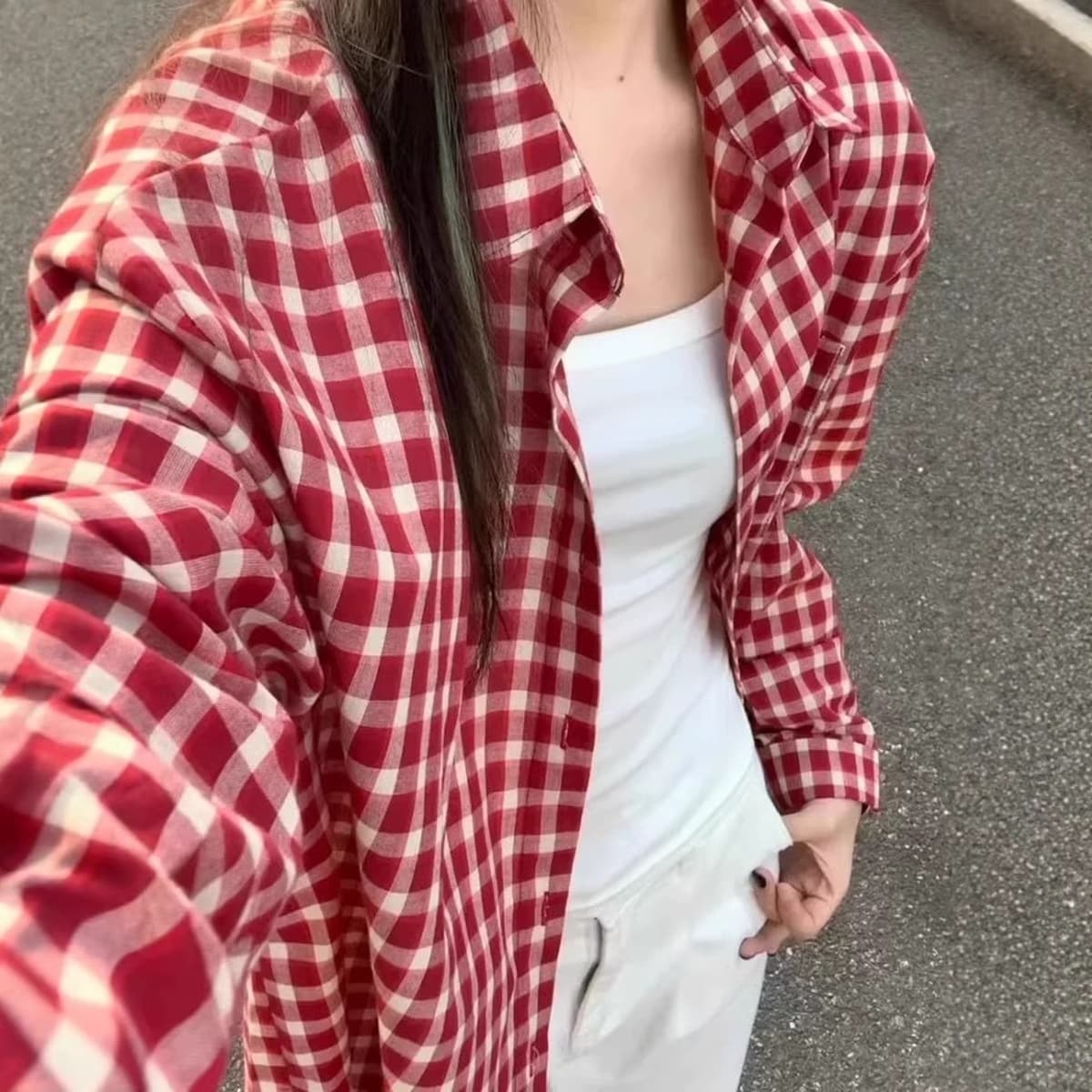 Red plaid shirt